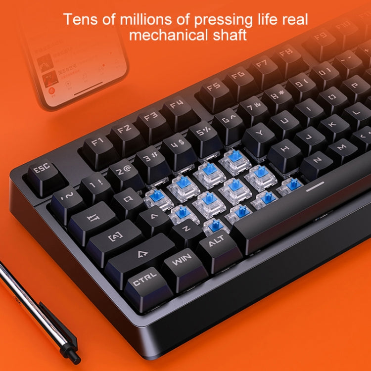 YINDIAO K300 USB Detachable Panel Mechanical Lighting Blue Shaft Gaming Wired Keyboard (Pink)