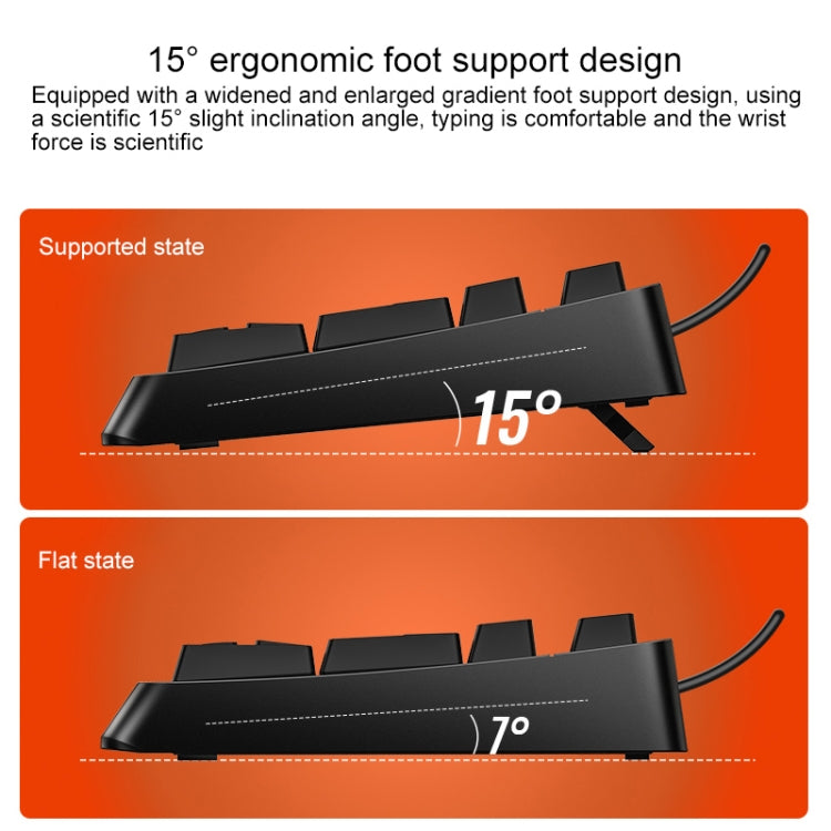 YINDIAO K300 USB Detachable Panel Mechanical Lighting Blue Shaft Gaming Wired Keyboard(Black) - free shipping - PMC Jewellery - Order now!