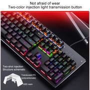 YINDIAO ZK-3 USB Mechanical Gaming Wired Keyboard, Blue Shaft (Black)