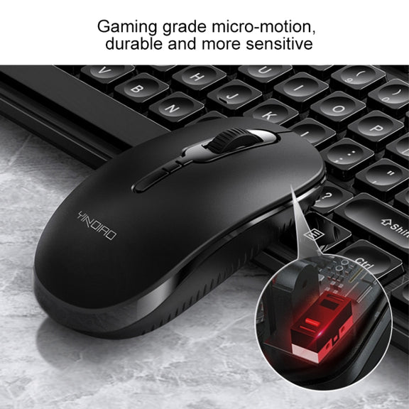 YINDIAO V3 Max Business Office Silent Wireless Keyboard Mouse Set (White)