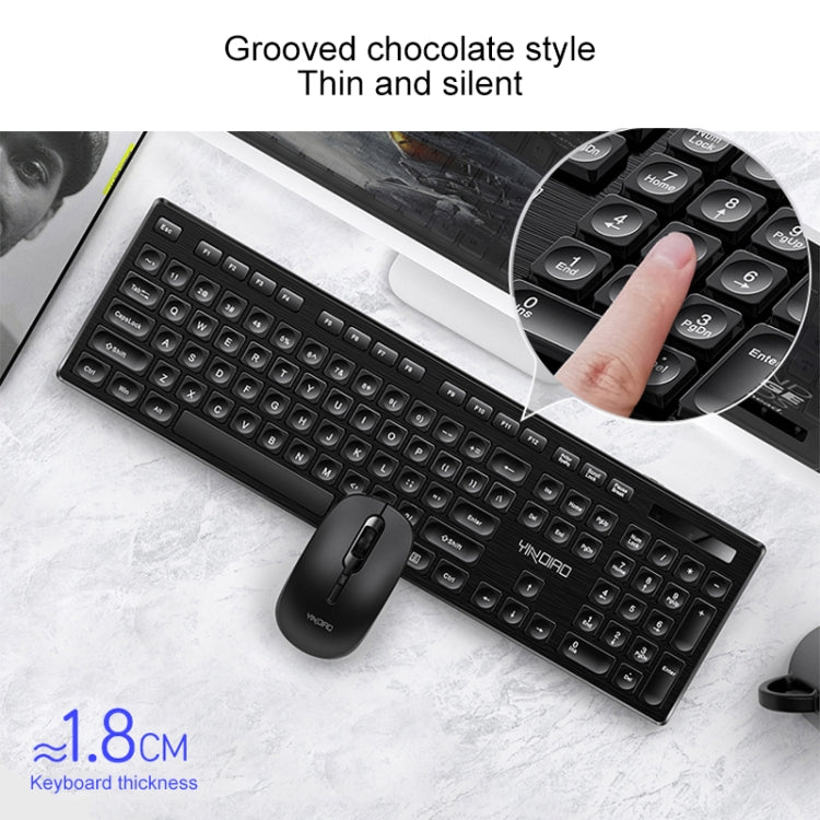 YINDIAO V3 Max Business Office Silent Wireless Keyboard Mouse Set (White)
