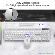 YINDIAO V3 Max Business Office Silent Wireless Keyboard Mouse Set (White)