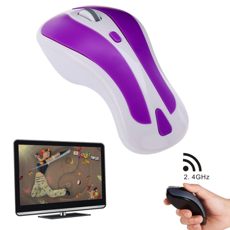 PR-01 6D Gyroscope Fly Air Mouse 2.4G USB Receiver 1600 DPI Wireless Optical Mouse for Computer PC Android Smart TV Box (Purple + White) - free shipping - PMC Jewellery - Order now!