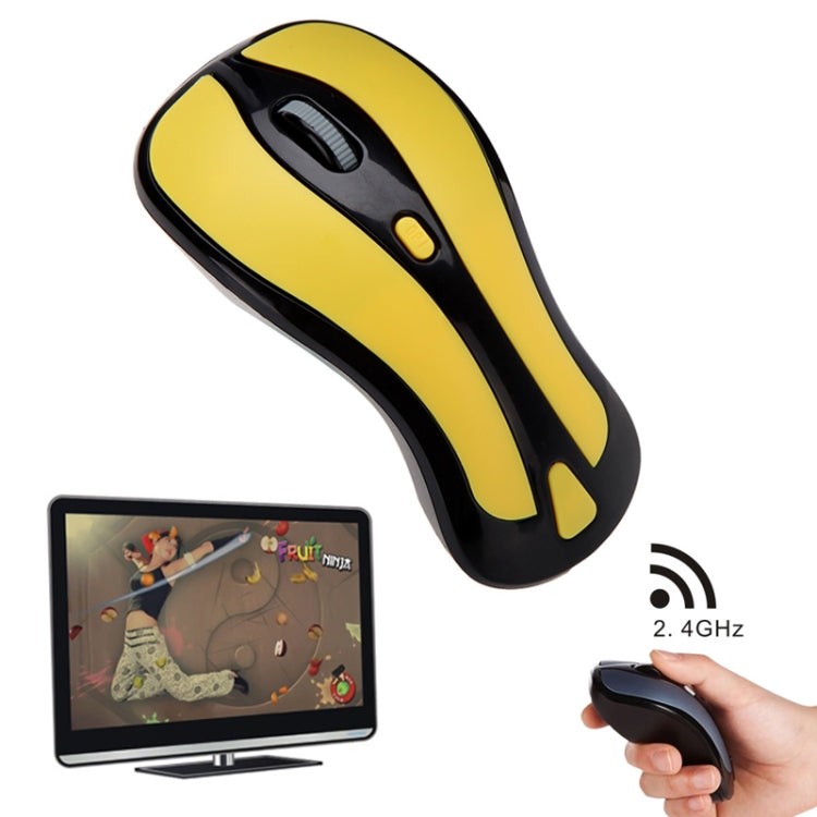 PR-01 6D Gyroscope Fly Air Mouse 2.4G USB Receiver 1600 DPI Wireless Optical Mouse for Computer PC Android Smart TV Box (Yellow + Black) - Wireless Mice by PMC Jewellery | Online Shopping South Africa | PMC Jewellery | Buy Now Pay Later Mobicred