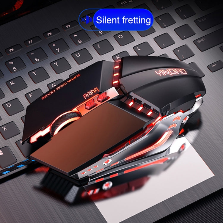 YINDIAO 3200DPI 4-modes Adjustable 7-keys RGB Light Wired Metal Mechanical Hard Core Macro Mouse, Style: Silent Version (Grey) - free shipping - PMC Jewellery - Order now!