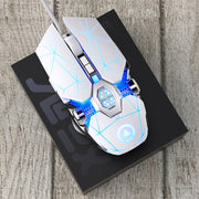 YINDIAO 3200DPI 4-modes Adjustable 7-keys RGB Light Wired Gaming Mechanical Mouse, Style: Silent Version(White)