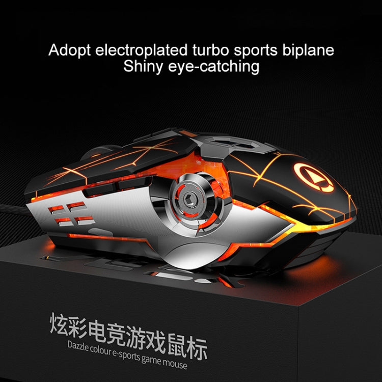 YINDIAO 3200DPI 4-modes Adjustable 7-keys RGB Light Wired Gaming Mechanical Mouse, Style: Silent Version(Black)