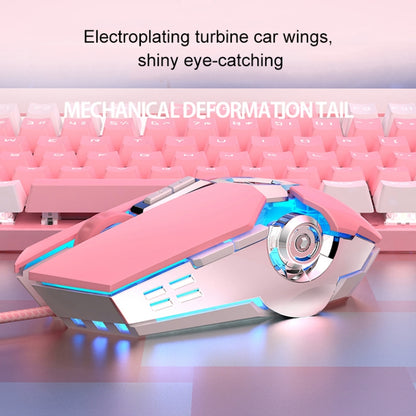 YINDIAO 3200DPI 4-modes Adjustable 7-keys RGB Light Wired Gaming Mechanical Mouse, Style: Audio Version (Pink) - Wired Mice by YINDIAO | Online Shopping South Africa | PMC Jewellery | Buy Now Pay Later Mobicred