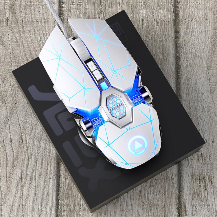 YINDIAO 3200DPI 4-modes Adjustable 7-keys RGB Light Wired Gaming Mechanical Mouse, Style: Audio Version (White) - Wired Mice by YINDIAO | Online Shopping South Africa | PMC Jewellery | Buy Now Pay Later Mobicred