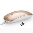 HXSJ M90 2.4GHz Ultrathin Mute Rechargeable Dual Mode Wireless Bluetooth Notebook PC Mouse (Gold) - Wireless Mice by HXSJ | Online Shopping South Africa | PMC TechLife | Buy Now Pay Later Mobicred