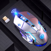 YINDIAO A4 2.4GHz 1600DPI 3-modes Adjustable Rechargeable Wireless Silent Gaming Mouse (Grey Silver)