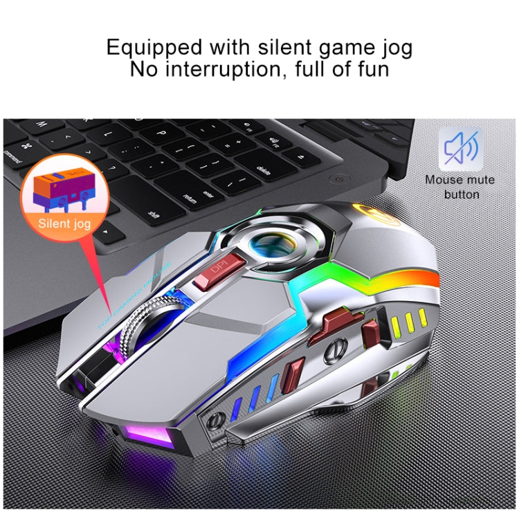YINDIAO A5 2.4GHz 1600DPI 3-modes Adjustable Rechargeable RGB Light Wireless Silent Gaming Mouse (Black) - free shipping - PMC Jewellery - Order now!
