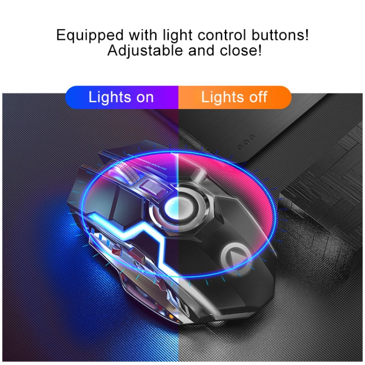 YINDIAO A5 2.4GHz 1600DPI 3-modes Adjustable Rechargeable RGB Light Wireless Silent Gaming Mouse (Black) - free shipping - PMC Jewellery - Order now!