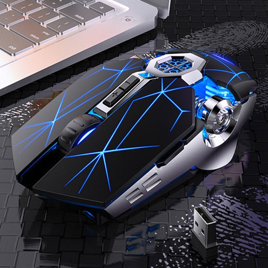 YINDIAO A7 2.4GHz 1600DPI 3-modes Adjustable 7-keys Rechargeable RGB Light Wireless Silent Gaming Mouse (Black) - free shipping - PMC Jewellery - Order now!