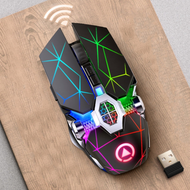 YINDIAO A7 2.4GHz 1600DPI 3-modes Adjustable 7-keys Rechargeable RGB Light Wireless Silent Gaming Mouse (Black) - free shipping - PMC Jewellery - Order now!