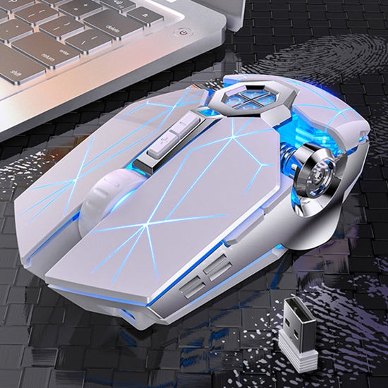 YINDIAO A7 2.4GHz 1600DPI 3-modes Adjustable 7-keys Rechargeable RGB Light Wireless Silent Gaming Mouse (White) - free shipping - PMC Jewellery - Order now!