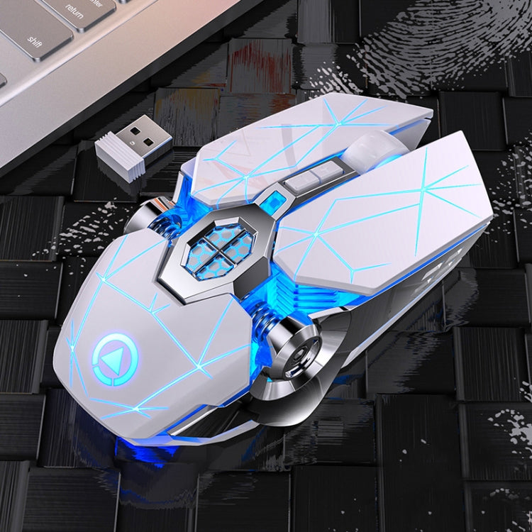 YINDIAO A7 2.4GHz 1600DPI 3-modes Adjustable 7-keys Rechargeable RGB Light Wireless Silent Gaming Mouse (White) - free shipping - PMC Jewellery - Order now!