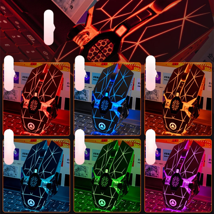 YINDIAO A7 2.4GHz 1600DPI 3-modes Adjustable 7-keys Rechargeable RGB Light Wireless Silent Gaming Mouse (Black) - free shipping - PMC Jewellery - Order now!