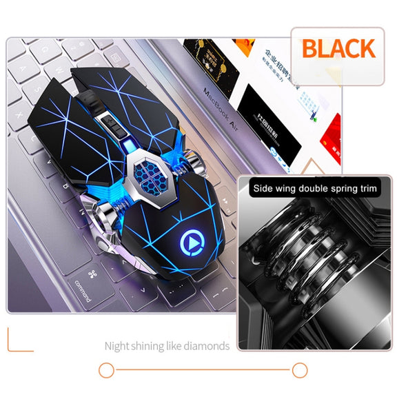 YINDIAO A7 2.4GHz 1600DPI 3-modes Adjustable 7-keys Rechargeable RGB Light Wireless Silent Gaming Mouse (White)