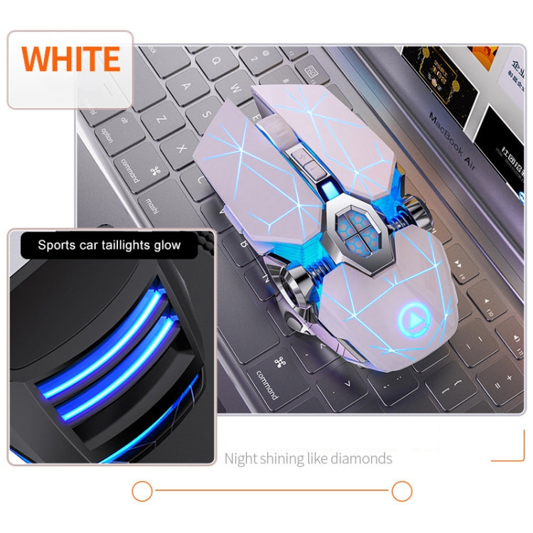 YINDIAO A7 2.4GHz 1600DPI 3-modes Adjustable 7-keys Rechargeable RGB Light Wireless Silent Gaming Mouse (White) - free shipping - PMC Jewellery - Order now!