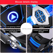 YINDIAO A7 2.4GHz 1600DPI 3-modes Adjustable 7-keys Rechargeable RGB Light Wireless Silent Gaming Mouse (White)
