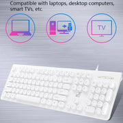 ZGB S500 Square Key USB Wired Computer Keyboard(White)