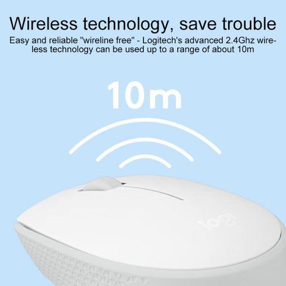 Logitech M172 1000DPI 2.4GHz Wireless Mouse (White)