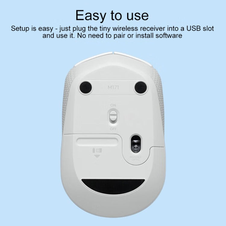 Logitech M172 1000DPI 2.4GHz Wireless Mouse (White) - free shipping - PMC Jewellery - Order now!