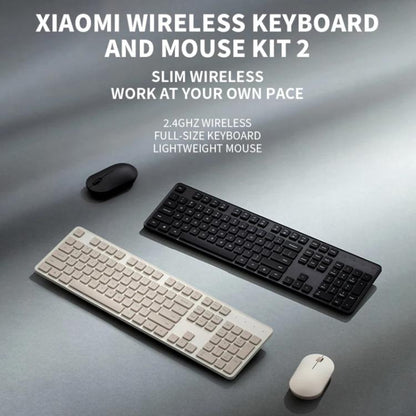 Original Xiaomi 2.4GHz Wireless Keyboard + Mouse Set 2 for Notebook Desktop Laptop(Milk Tea White) - free shipping - PMC Jewellery - Order now!