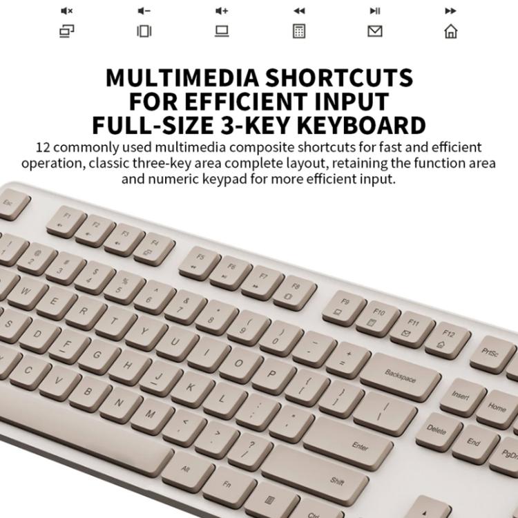Original Xiaomi 2.4GHz Wireless Keyboard + Mouse Set 2 for Notebook Desktop Laptop(Milk Tea White) - free shipping - PMC Jewellery - Order now!