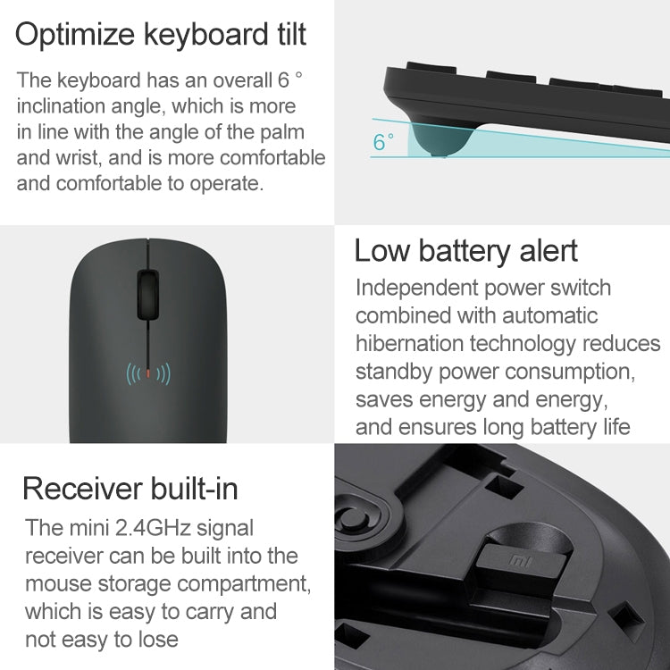 Original Xiaomi 2.4GHz Wireless Keyboard + Mouse Set 2 for Notebook Desktop Laptop(Black) - free shipping - PMC Jewellery - Order now!