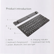 GK808 Ultra-thin Foldable Bluetooth V3.0 Keyboard, Built-in Holder, Support Android / iOS / Windows System(Black)
