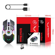 ZERODATE T30 2.4GHz 2400DPI Three-speed Adjustable RGB Backlight Wireless Optical Mouse(Grey)