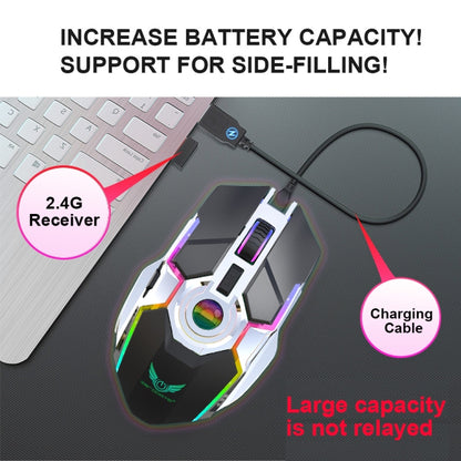 ZERODATE T30 2.4GHz 2400DPI Three-speed Adjustable RGB Backlight Wireless Optical Mouse(Grey) - free shipping - PMC Jewellery - Order now!