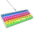 HXSJ V700T 61-key Wired Membrane RGB Backlit Mechanical Keyboard (Transparent) - Wired Keyboard by HXSJ | Online Shopping South Africa | PMC TechLife | Buy Now Pay Later Mobicred