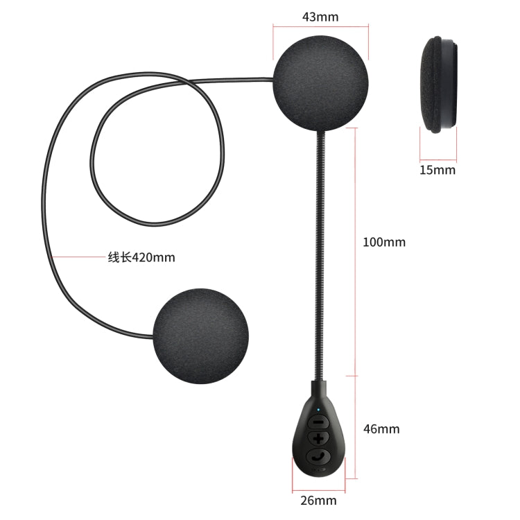 T6 Motorcycle Helmet Bluetooth V5.0 Headset