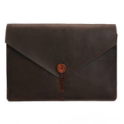 Universal Genuine Leather Business Laptop Tablet Bag, For 12 inch and Below Macbook, Samsung, Lenovo, Sony, DELL Alienware, CHUWI, ASUS, HP(Coffee)