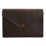 Universal Genuine Leather Business Laptop Tablet Bag, For 12 inch and Below Macbook, Samsung, Lenovo, Sony, DELL Alienware, CHUWI, ASUS, HP(Coffee)