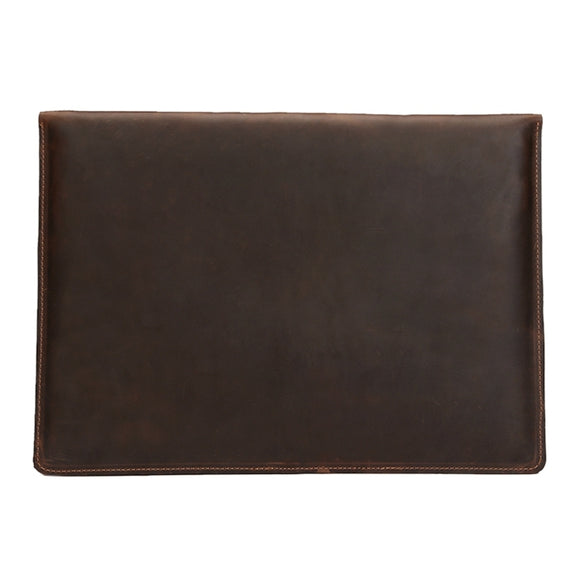Universal Genuine Leather Business Laptop Tablet Bag, For 12 inch and Below Macbook, Samsung, Lenovo, Sony, DELL Alienware, CHUWI, ASUS, HP(Coffee)