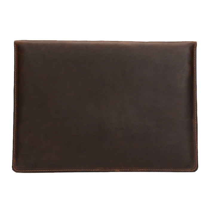 Universal Genuine Leather Business Laptop Tablet Bag, For 12 inch and Below Macbook, Samsung, Lenovo, Sony, DELL Alienware, CHUWI, ASUS, HP(Coffee)