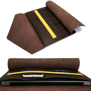 Universal Genuine Leather Business Laptop Tablet Bag, For 12 inch and Below Macbook, Samsung, Lenovo, Sony, DELL Alienware, CHUWI, ASUS, HP(Coffee)