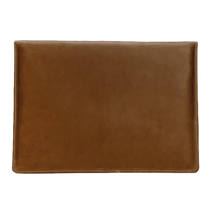 Universal Genuine Leather Business Laptop Tablet Bag, For 15.4 inch and Below Macbook, Samsung, Lenovo, Sony, DELL Alienware, CHUWI, ASUS, HP(Yellow) - 15 inch by PMC TechLife | Online Shopping South Africa | PMC TechLife | Buy Now Pay Later Mobicred