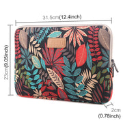 Lisen 12 inch Sleeve Case Colorful Leaves Zipper Briefcase Carrying Bag for iPad, Macbook, Samsung, Lenovo, Sony, DELL Alienware, CHUWI, ASUS, HP, 12 inch and Below Laptops / Tablets(Black)