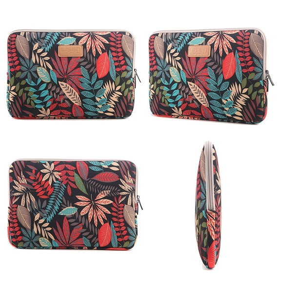 Lisen 13 inch Sleeve Case Colorful Leaves Zipper Briefcase Carrying Bag for Macbook, Samsung, Lenovo, Sony, DELL Alienware, CHUWI, ASUS, HP, 13 inch and Below Laptops(Black)