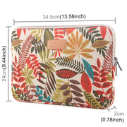 Lisen 13 inch Sleeve Case Colorful Leaves Zipper Briefcase Carrying Bag for Macbook, Samsung, Lenovo, Sony, DELL Alienware, CHUWI, ASUS, HP, 13 inch and Below Laptops(White)