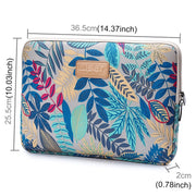 Lisen 14 inch Sleeve Case Colorful Leaves Zipper Briefcase Carrying Bag for Macbook, Samsung, Lenovo, Sony, DELL Alienware, CHUWI, ASUS, HP, 14 inch and Below Laptops(Grey)