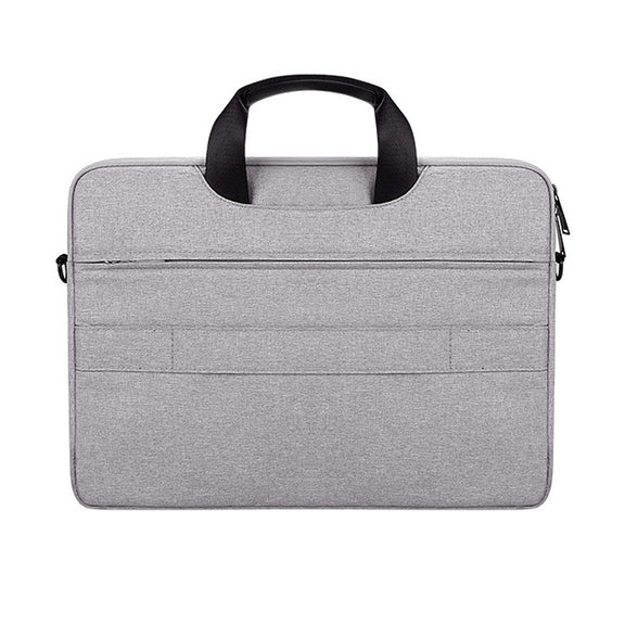 DJ08 Oxford Cloth Water-resistant Wear-resistant Laptop Bag for 15.4 inch Laptops, with Concealed Handle & Luggage Tie Rod & Adjustable Shoulder Strap (Grey)