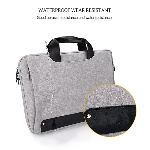DJ08 Oxford Cloth Water-resistant Wear-resistant Laptop Bag for 15.4 inch Laptops, with Concealed Handle & Luggage Tie Rod & Adjustable Shoulder Strap (Grey)