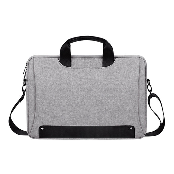DJ08 Oxford Cloth Water-resistant Wear-resistant Laptop Bag for 15.6 inch Laptops, with Concealed Handle & Luggage Tie Rod & Adjustable Shoulder Strap (Grey)