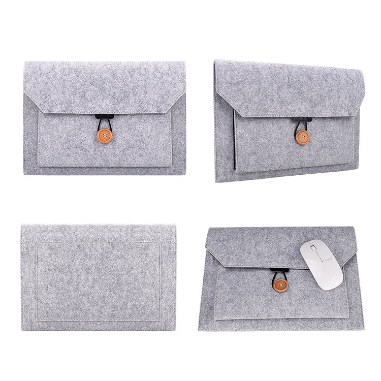 ND06 Multi-purpose Felt Button Laptop Inner Bag for 12.5 inch Laptop(Grey)